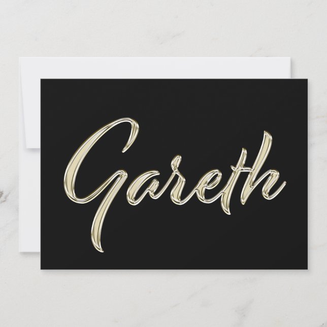 Tarjeta Gareth Name white gold Handwriting Karte (Anverso)