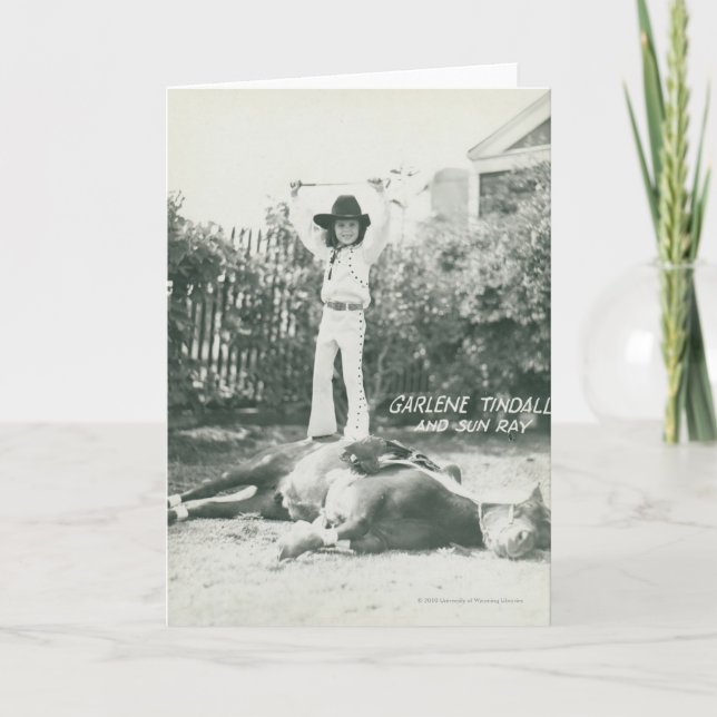 Tarjeta Garlene Tindall que se coloca en un caballo del (Anverso)