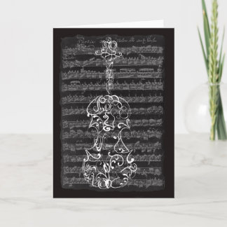 Tarjeta Garrapatos del violín en el manuscrito de Bach