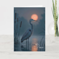 Garza gris con compasión por la Luna Rosa