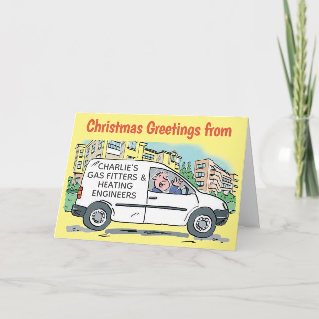 Tarjeta Gas Fitters Calefacción Ingenieros Nombre comercia (Anverso)