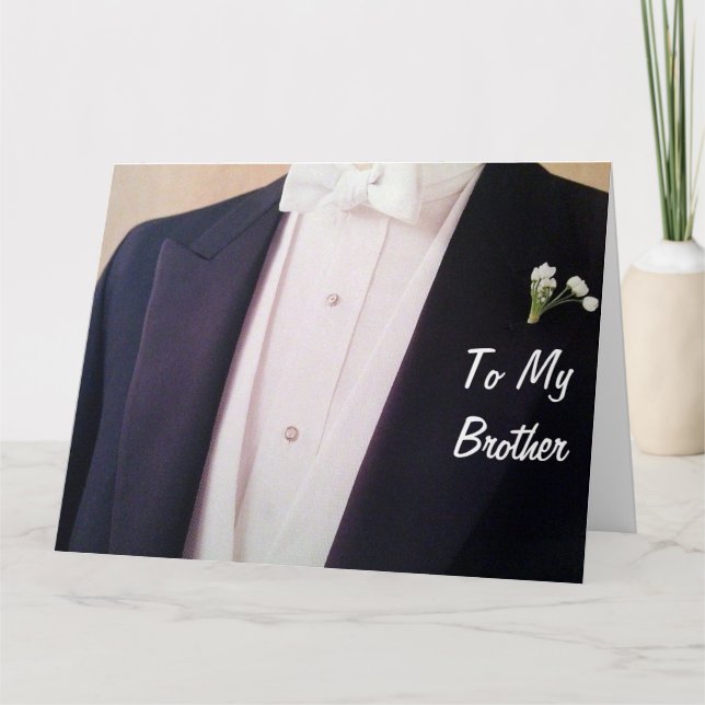 TARJETA GASTO EN SU HERMANO TUX EN SU DÍA DE BODA (Anverso)