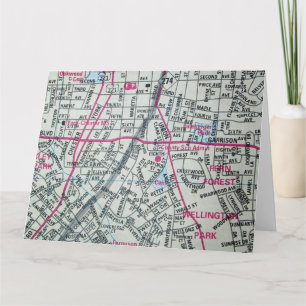 Tarjeta Gastonia, NC Vintage Map