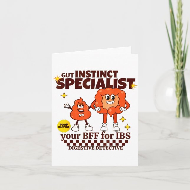 Tarjeta Gastroenterologist Retro Intestine Gift Ibs Gi Nur (Anverso)