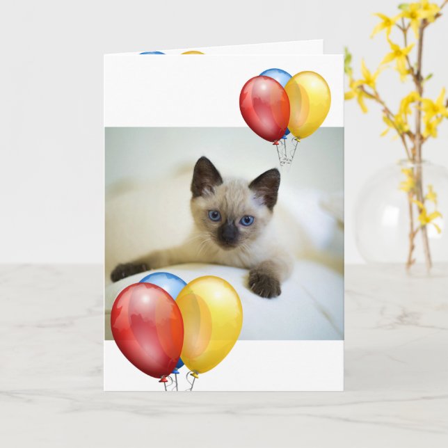 Tarjeta Gatito (flor amarilla)