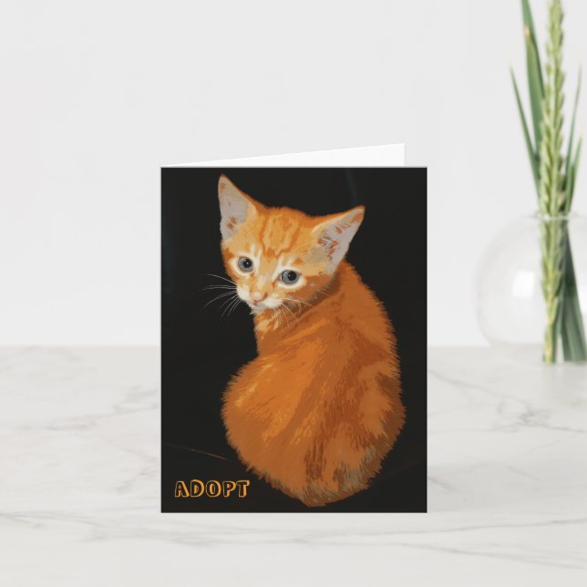Tarjeta Gatito anaranjado Notecard (Anverso)