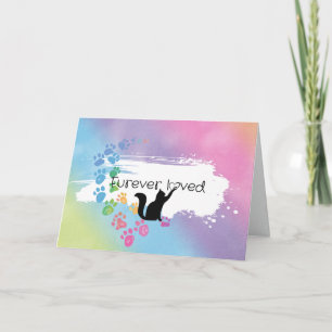 Tarjeta Gatito arcoiris Mascota pierde simpatía