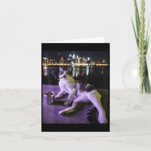 Tarjeta Gatito Cigarrillo Divertido Gato Fumando Meme Tont