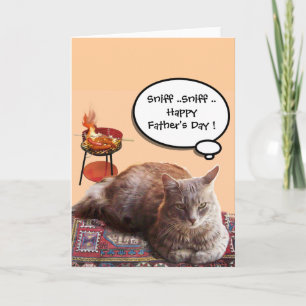 TARJETA GATITO DE DÍA DEL PADRE Y BARBACOA