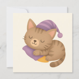 Tarjeta Gatito de gatito con sueño caprichoso