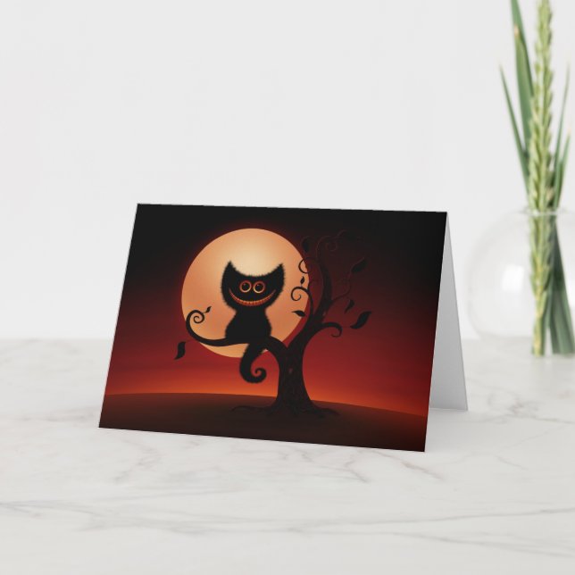 Tarjeta Gatito de Halloween (Anverso)