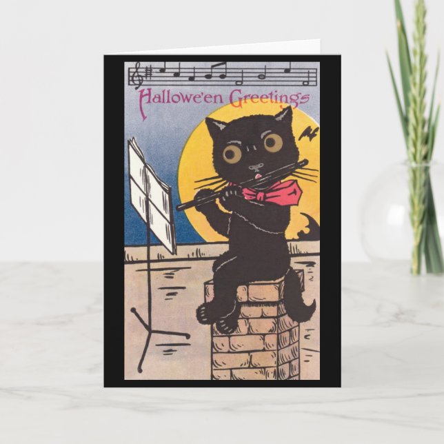 Tarjeta Gatito de Halloween (Anverso)