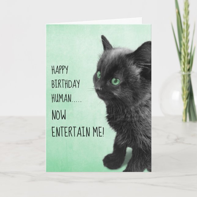 Tarjeta Gatito de humo negro (Anverso)