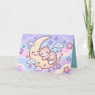 Tarjeta Gatito de la Luna Soñolienta