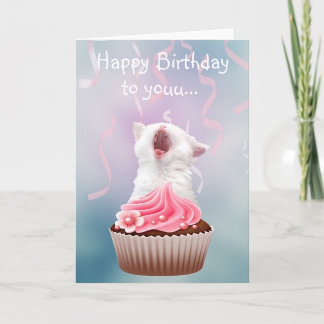 Tarjeta Gatito del feliz cumpleaños (Anverso)