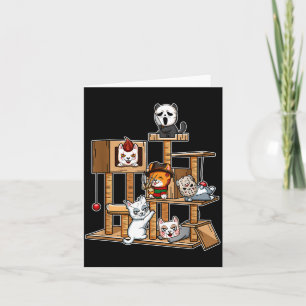 Tarjeta Gatito divertido de película de terror jugando en