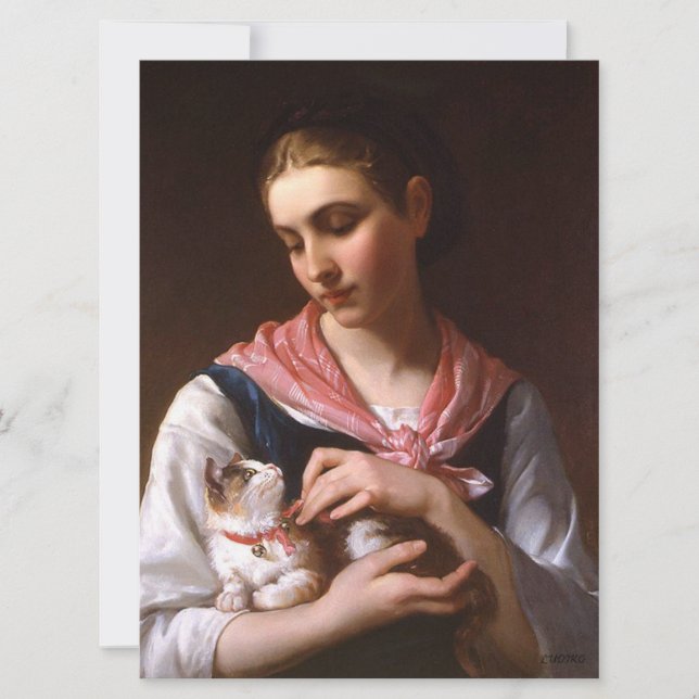 Tarjeta Gatito favorito (por Émile Munier) (Anverso)