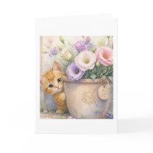 Gatito Naranja Adorable y Flores Silvestres – Para