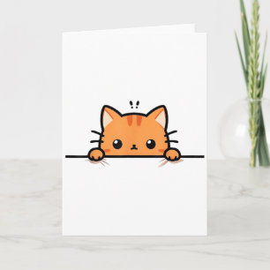 Tarjeta Gatito Naranja Bonito Gato Naranja Espiando Hacia 