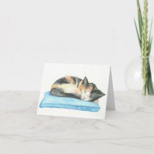 Tarjeta Gatito Notecard del calicó el dormir