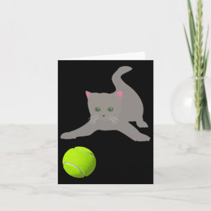 Tarjeta Gatito Pequeño Jugando Con Un Gato De Toro De Teni