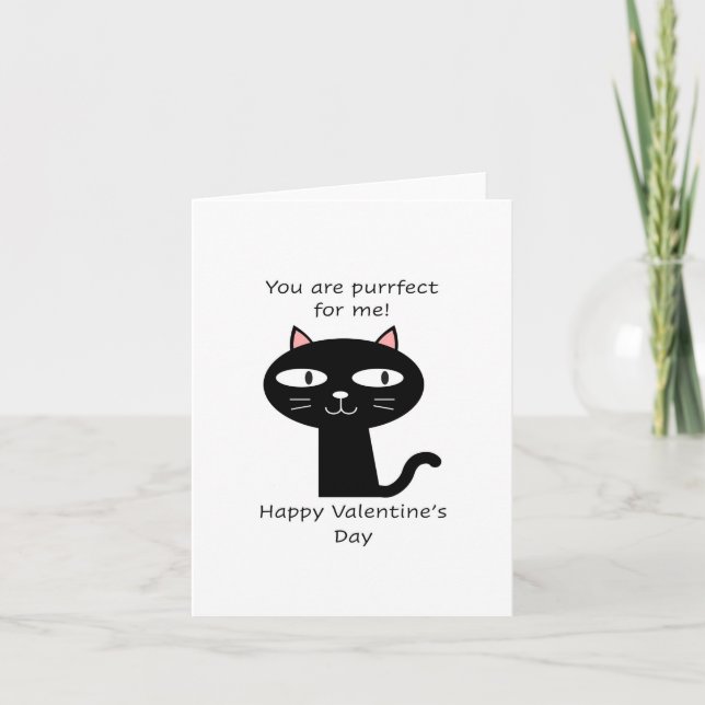 Tarjeta Gatito perfecto, feliz día de San Valentín (Anverso)