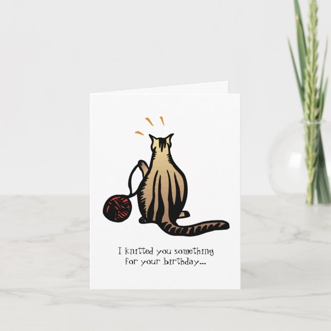 Tarjeta Gatito que hace punto (Anverso)