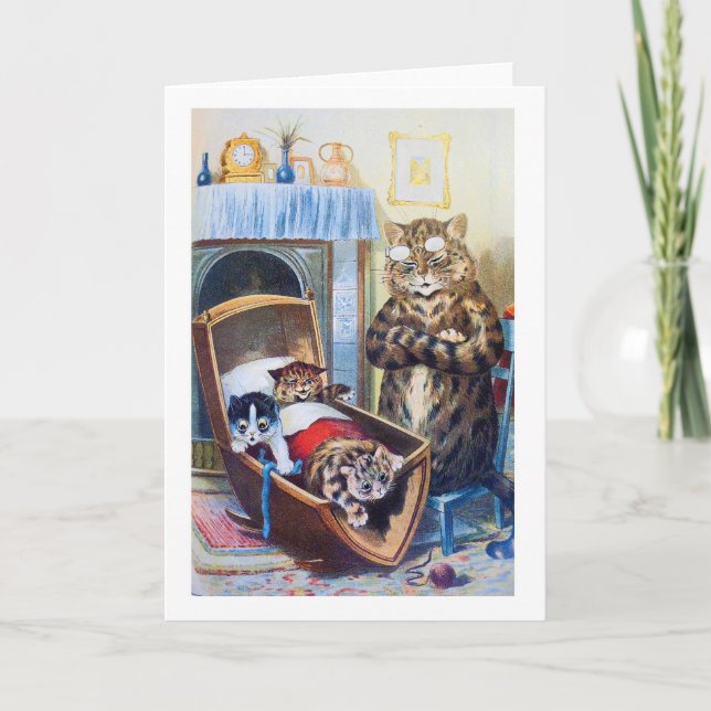 Tarjeta Gatitos en la cuna (Anverso)