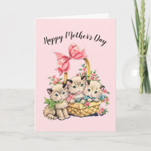 Tarjeta Gatitos felices del Día de la Madre