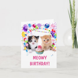 Tarjeta Gatitos MEOWY BIRTHDAY Cumpleaños Pequeño