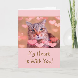 Tarjeta Gatitos Y Corazones De Cáncer De Mama