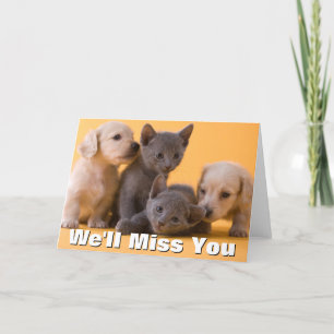Tarjeta Gatitos y perritos azules rusos del Dachshund