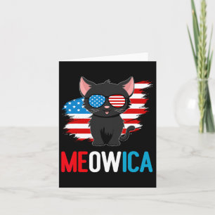 Tarjeta Gato 4 De Julio Meowica Patriótica Kitten Estadoun