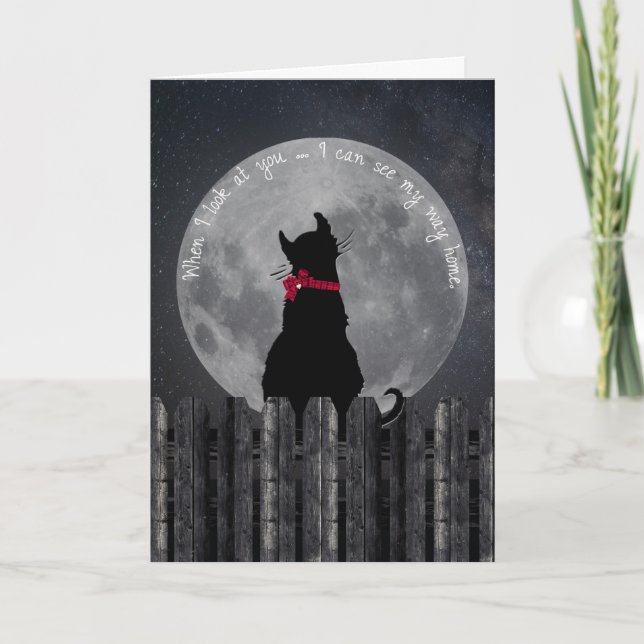 Tarjeta Gato a la luz de la luna (Anverso)
