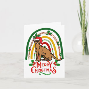 Tarjeta Gato Abisinio Feliz Navidad