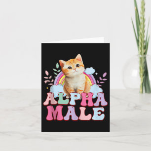 Tarjeta Gato Alfa Masculino Gato Gatito Gracioso Para Homb