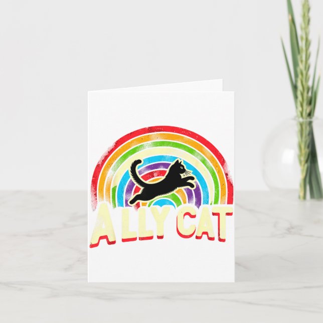 Tarjeta Gato aliado Orgullo Lgbt Gato  (Anverso)