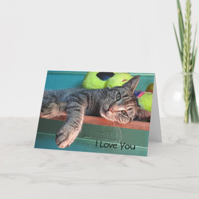 Tarjeta Gato Amor "Te amo" (Anverso)