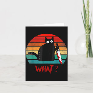 Tarjeta Gato Antiguo Qué_ Divertido Gato Negro Gato Asesin