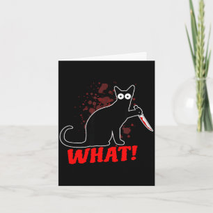 Tarjeta Gato asesino espantoso con cuchillo gato qué_ Hall