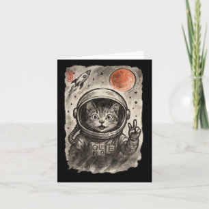Tarjeta Gato Astronauta Divertido Tomando Selfie Kitten Es