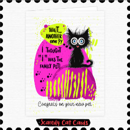 Tarjeta Gato Asustadizo Nueva Mascota