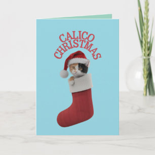 Tarjeta Gato atigrado lindo Navidad vacaciones