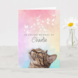 Tarjeta Gato Atigrado Marrón Arcoíris Mariposas Pérdida Me