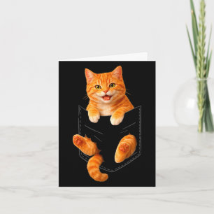 Tarjeta Gato atigrado naranja lindo gato de bolsillo diver
