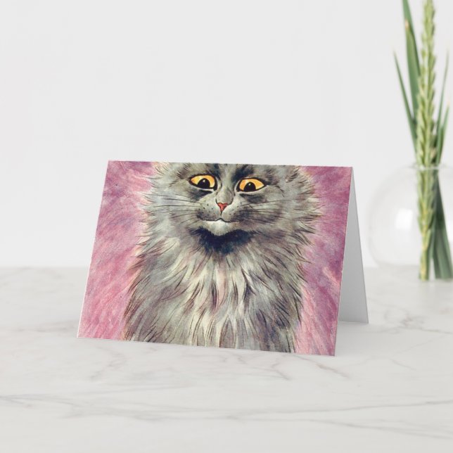 Tarjeta Gato azul ruso Louis Wain (Anverso)