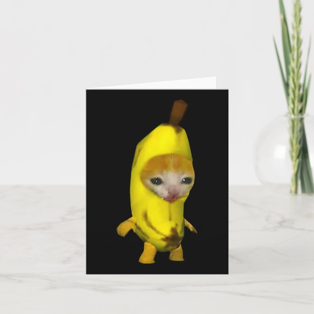 Tarjeta Gato bananero lindo Bananacat Meme Kitty Cat Lov (Anverso)