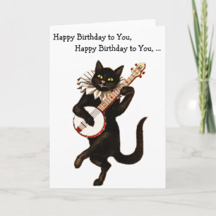Tarjeta Gato Banjo: Feliz cumpleaños a tu carta