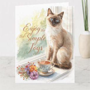Tarjeta Gato bebiendo té por Feliz jubilación gata Mamá