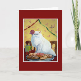 Tarjeta Gato blanco inspirado por la gente en México